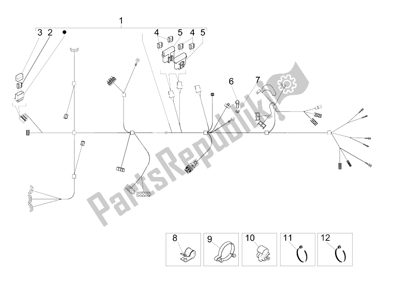 Toutes les pièces pour le Faisceau De Câbles Principal du Piaggio Liberty 125 4T PTT E3 E 2007