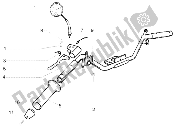 Toutes les pièces pour le Pièces Détachées Guidon (2) du Piaggio Liberty 50 2T RST PTT AU D 2004