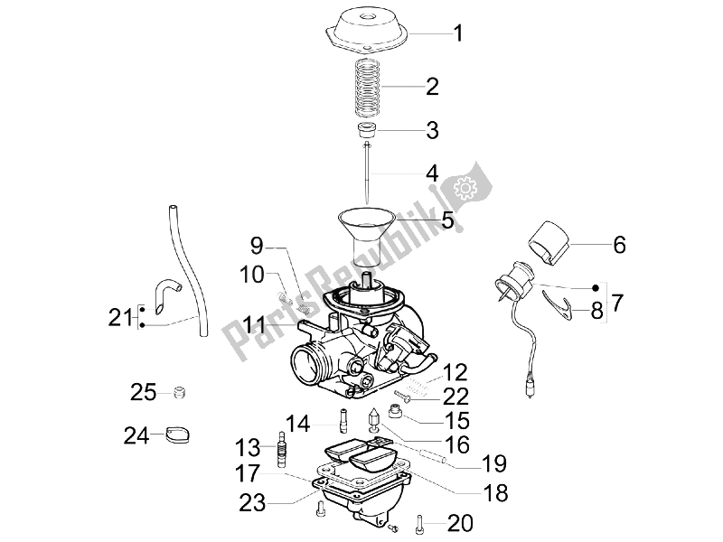 Todas las partes para Componentes Del Carburador de Piaggio FLY 100 4T 2008