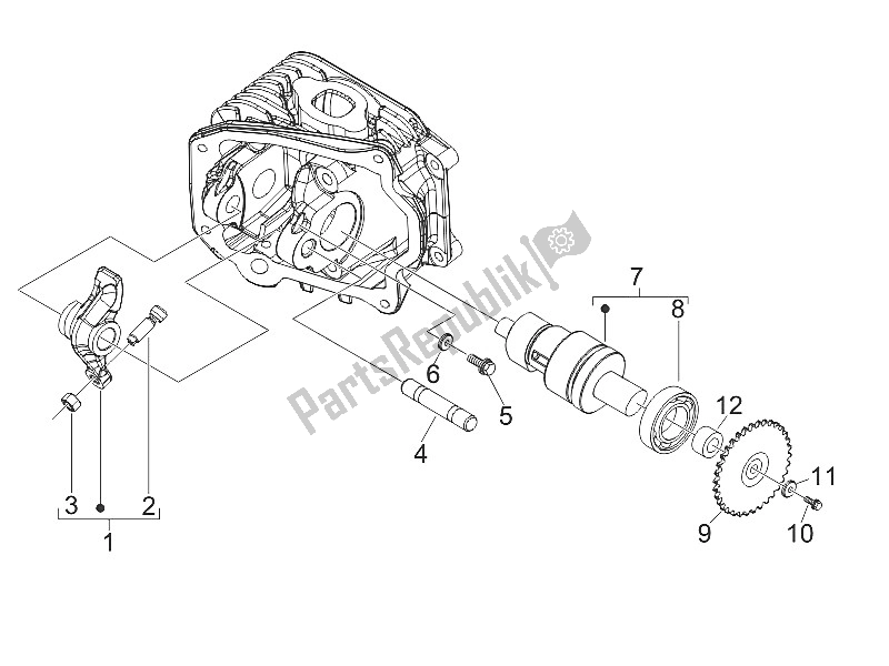 Toutes les pièces pour le Leviers à Bascule Support Unité du Piaggio FLY 50 4T 2V 25 30 KMH 2016