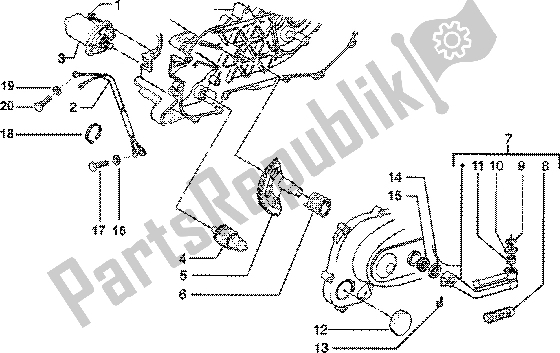 Tutte le parti per il Avviamento Della Leva Di Avviamento Del Motore del Piaggio ZIP SP 50 1996