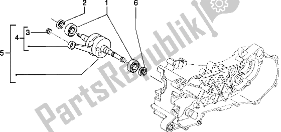 Toutes les pièces pour le Vilebrequin du Piaggio Typhoon 50 1999
