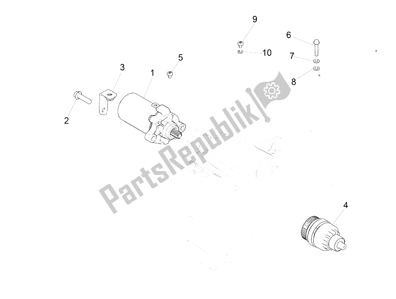 All parts for the Stater - Electric Starter of the Piaggio Liberty 50 Iget 4T 3V EU 2015