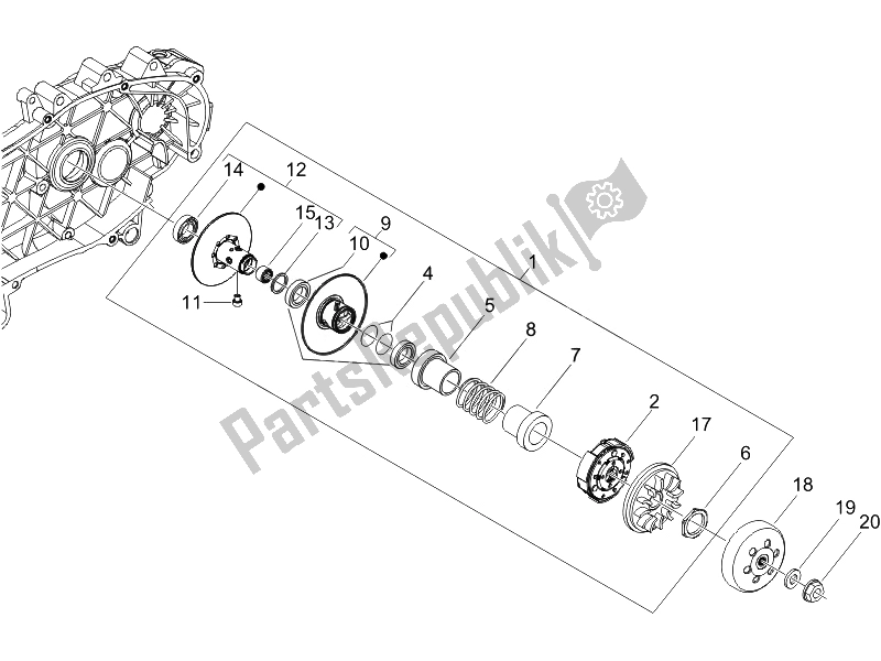 Toutes les pièces pour le Poulie Menée du Piaggio X9 125 Evolution Euro 3 2007