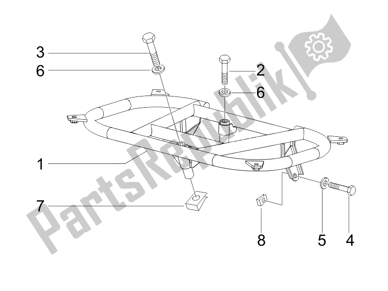 All parts for the Rear Luggage Rack of the Piaggio Liberty 50 4T PTT B NL 2007