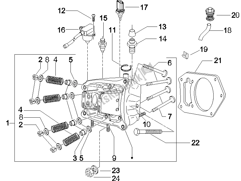 All parts for the Head Unit - Valve of the Piaggio Beverly 500 2005