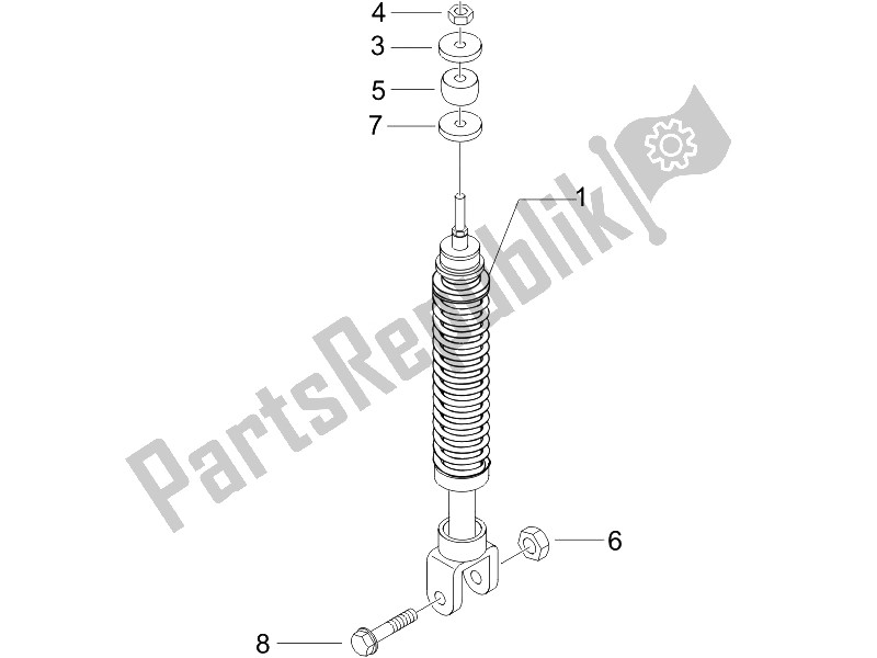 Toutes les pièces pour le Suspension Arrière - Amortisseur / S du Piaggio NRG Power Pure JET 50 2007