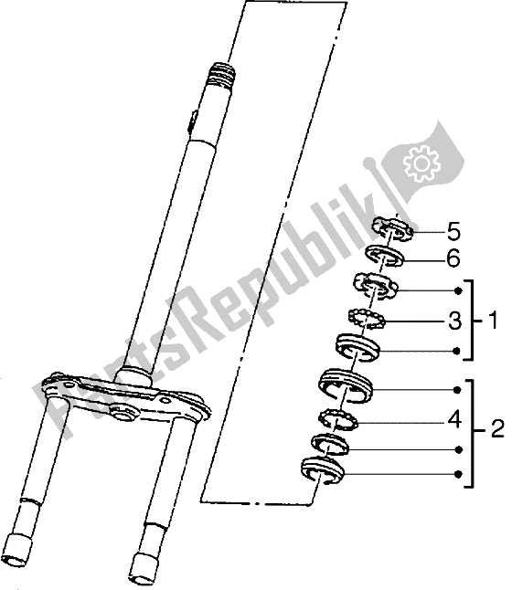 All parts for the Steering Bearing Ball Tracks of the Piaggio Liberty 50 2T 1997