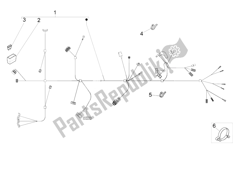 All parts for the Main Cable Harness of the Piaggio Liberty 50 4T Delivery 2010