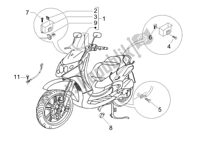 Toutes les pièces pour le Faisceau De Câbles Principal du Piaggio Beverly 125 Sport E3 2007
