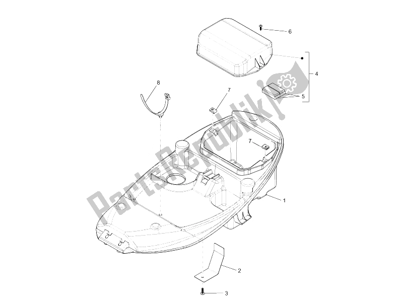 All parts for the Helmet Huosing - Undersaddle of the Piaggio Liberty 50 4T PTT D 2007