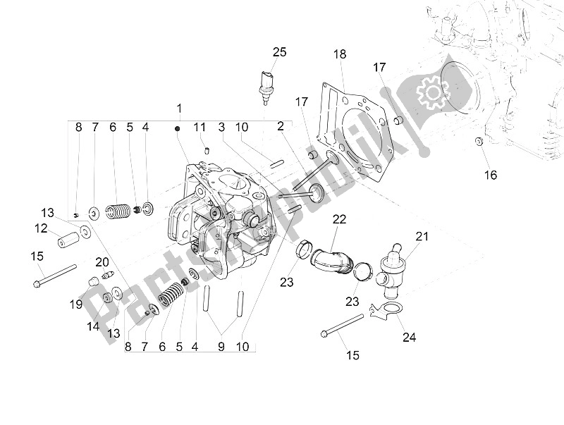 Toutes les pièces pour le Unité De Tête - Valve du Piaggio MP3 500 LT E4 Sport Business EU 2016