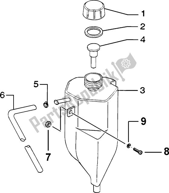 All parts for the Expansion Tank of the Piaggio ZIP SP H2O 50 1998
