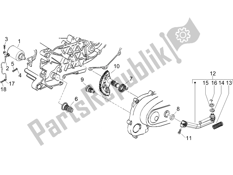 All parts for the Stater - Electric Starter of the Piaggio NRG Power DT Serie Speciale 50 2007