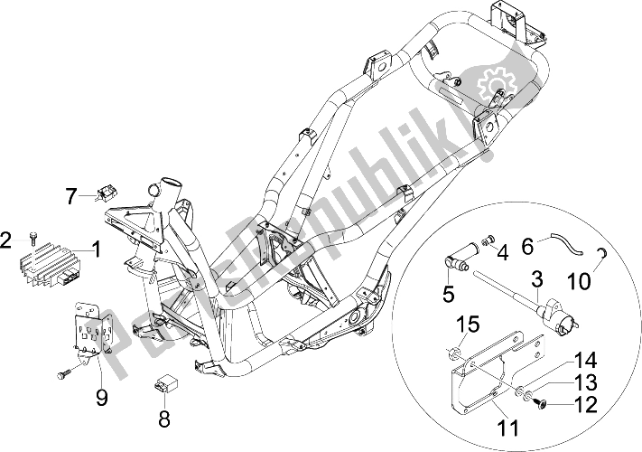 All parts for the Voltage Regulators - Electronic Control Units (ecu) - H. T. Coil of the Piaggio X7 300 IE Euro 3 2009