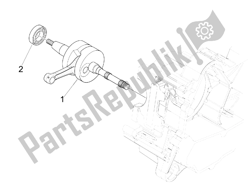 All parts for the Crankshaft of the Piaggio FLY 50 4T 4V USA 2 2014