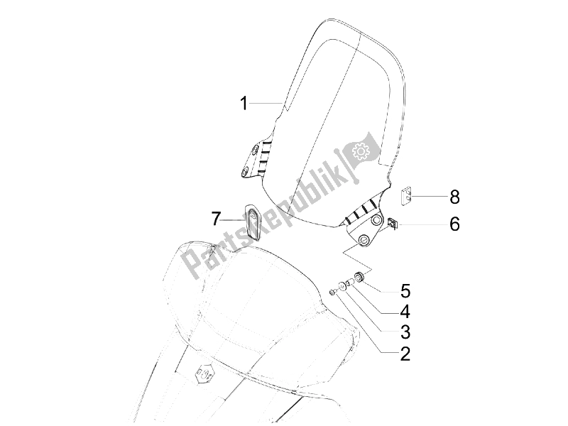 All parts for the Windshield - Glass of the Piaggio X7 250 IE Euro 3 2008