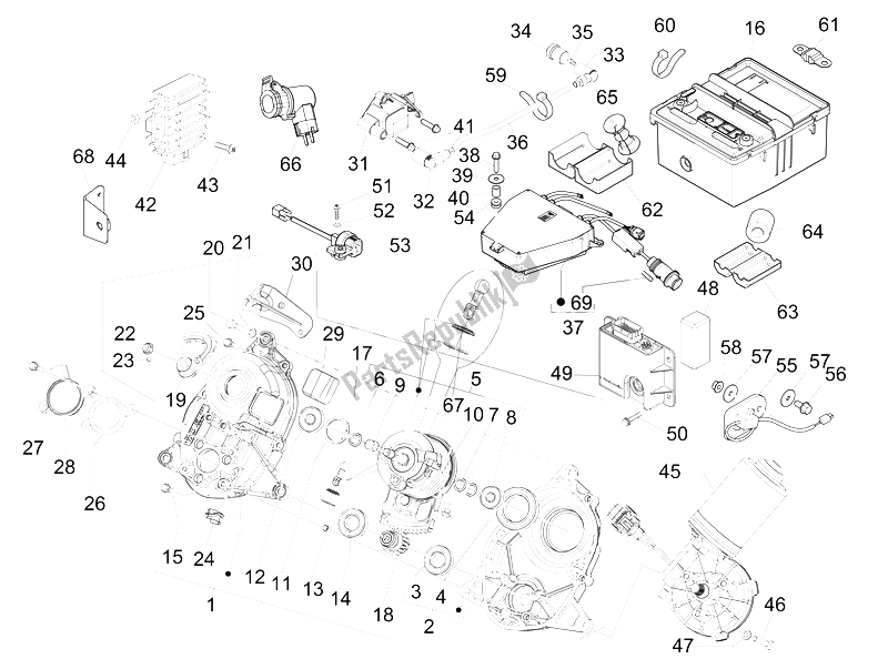 Tutte le parti per il Regolatori Di Tensione - Centraline Elettroniche (ecu) - H. T. Bobina del Piaggio MP3 125 Ibrido 2009
