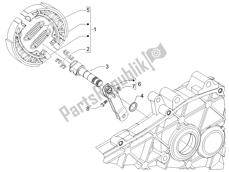 Toutes les pièces pour le Frein Arrière - Mâchoire De Frein du Piaggio Liberty 50 2T UK 2007