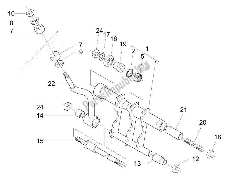 Toutes les pièces pour le Bras Oscillant du Piaggio X8 400 IE Euro 3 2006