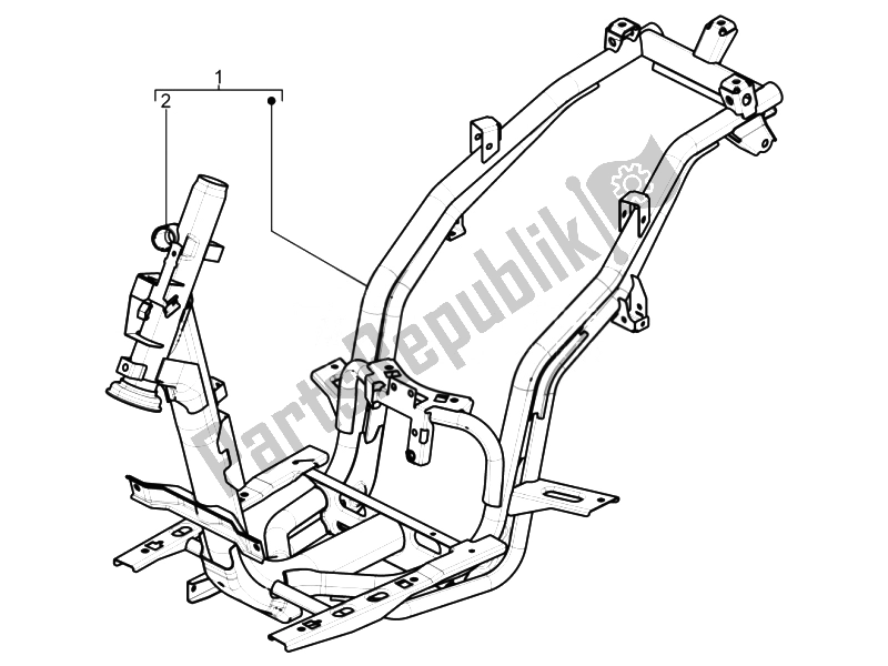 All parts for the Frame/bodywork of the Piaggio Typhoon 125 4T 2V E3 2010