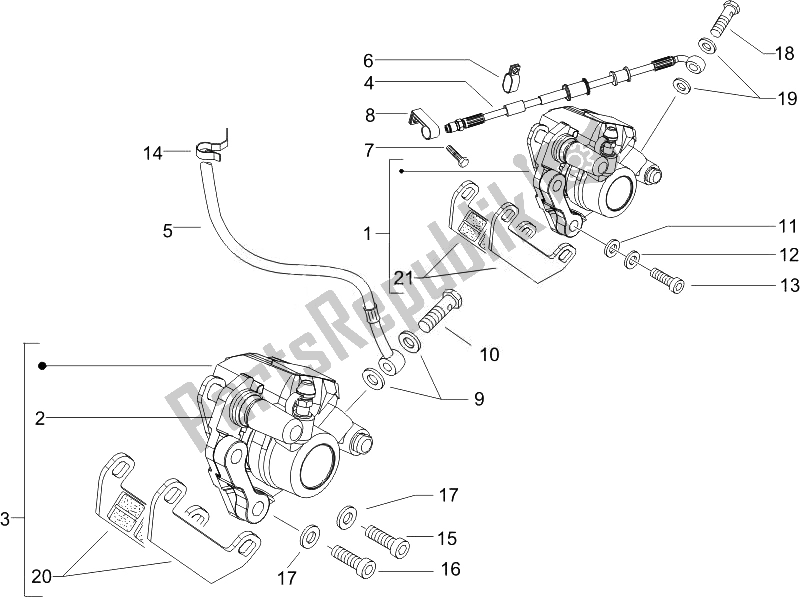 Toutes les pièces pour le Tuyaux De Freins - étriers du Piaggio NRG Power Pure JET 50 2007