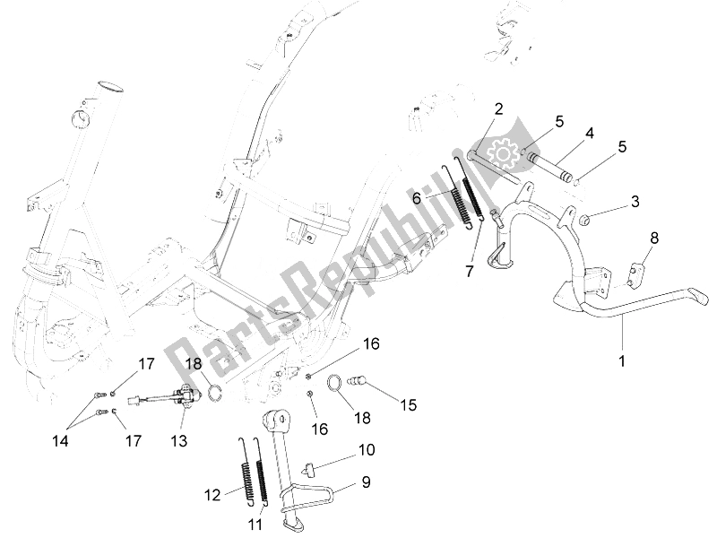 Tutte le parti per il Stand / S del Piaggio FLY 50 4T 4V USA 2 2014