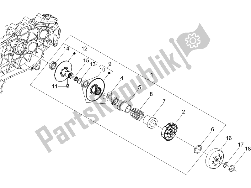 Todas las partes para Polea Conducida de Piaggio Liberty 125 4T PTT E3 A 2007