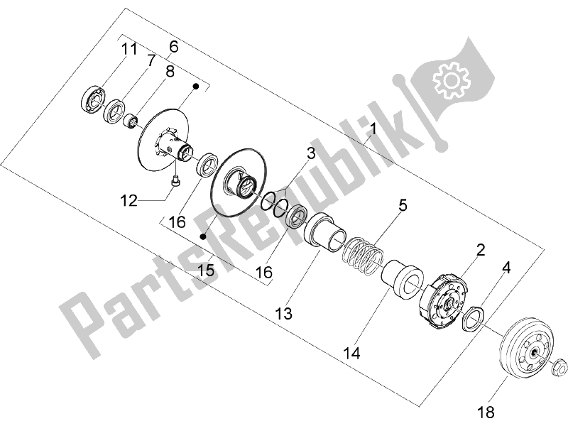 Toutes les pièces pour le Poulie Menée du Piaggio ZIP 50 2006