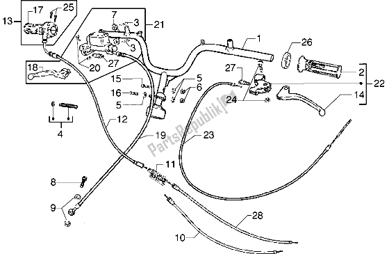 Toutes les pièces pour le Pièces De Composants De Guidon-transmissions du Piaggio Diesis 50 2004