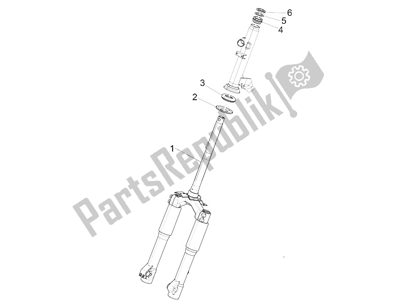 Toutes les pièces pour le Fourche / Tube De Direction - Palier De Direction du Piaggio Liberty 125 4T 2V IE E3 Vietnam 2011