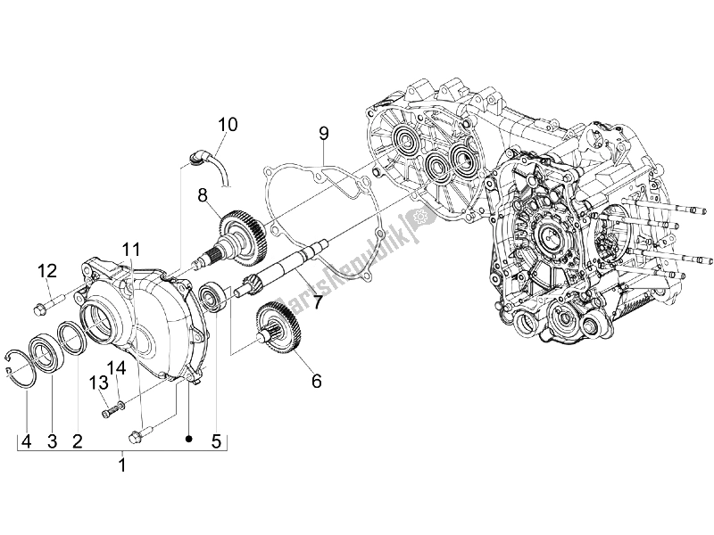 Toutes les pièces pour le Unité De Réduction du Piaggio BV 250 USA 2007