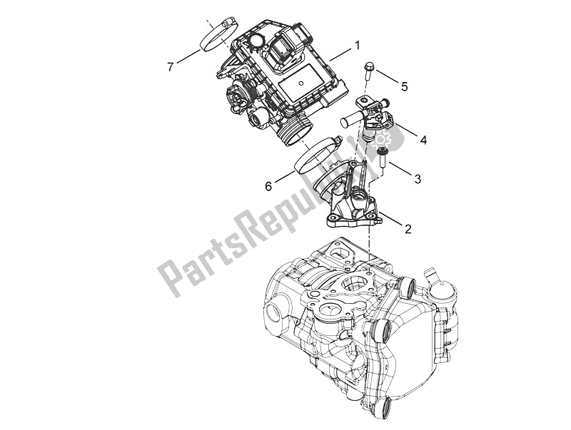 Toutes les pièces pour le Corps De Papillon - Injecteur - Tuyau Union du Piaggio MP3 300 Yourban LT ERL 2011