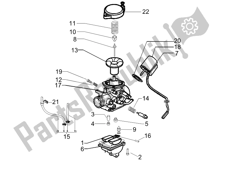 All parts for the Carburetor's Components of the Piaggio Liberty 50 4T PTT D 2007