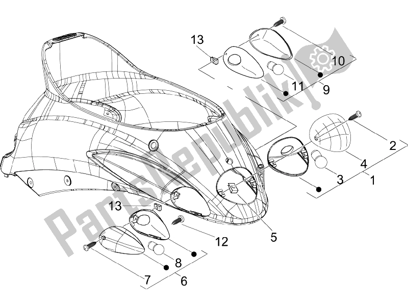 Wszystkie części do Reflektory Tylne - Kierunkowskazy Piaggio Liberty 50 2T Sport 2006