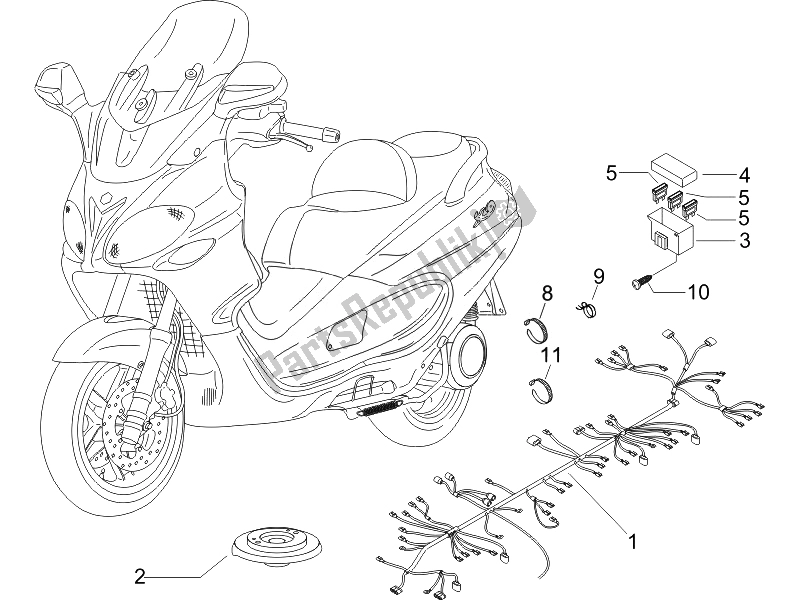 Todas las partes para Mazo De Cables Principal de Piaggio X9 125 Evolution Euro 3 UK 2007