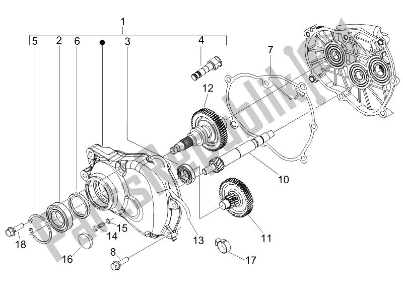 Toutes les pièces pour le Unité De Réduction du Piaggio FLY 150 4T USA 2007