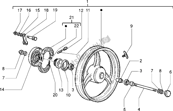 Tutte le parti per il Ruota Anteriore del Piaggio Velofax 50 1997