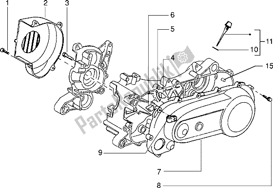 Alle onderdelen voor de Clutch Cover-scrool Cover van de Piaggio ZIP RST 50 1996