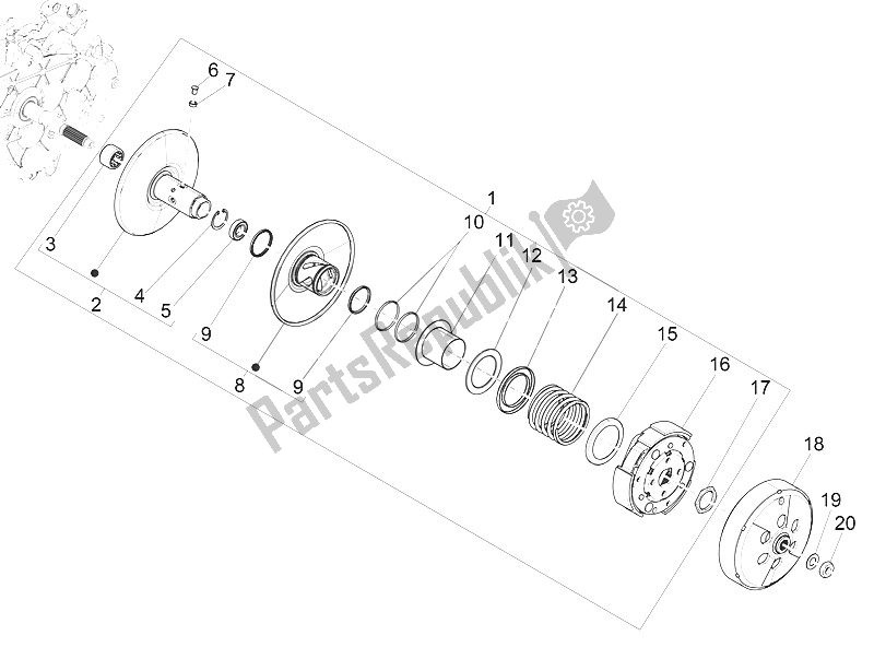 Tutte le parti per il Puleggia Condotta del Piaggio Medley 125 4T IE ABS Vietnam 2016