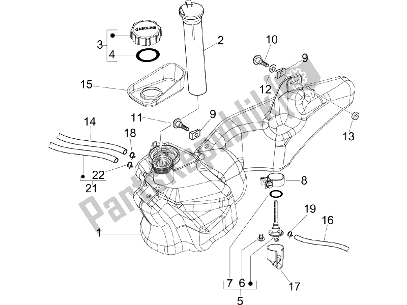 Wszystkie części do Zbiornik Paliwa Piaggio Liberty 200 4T 2006
