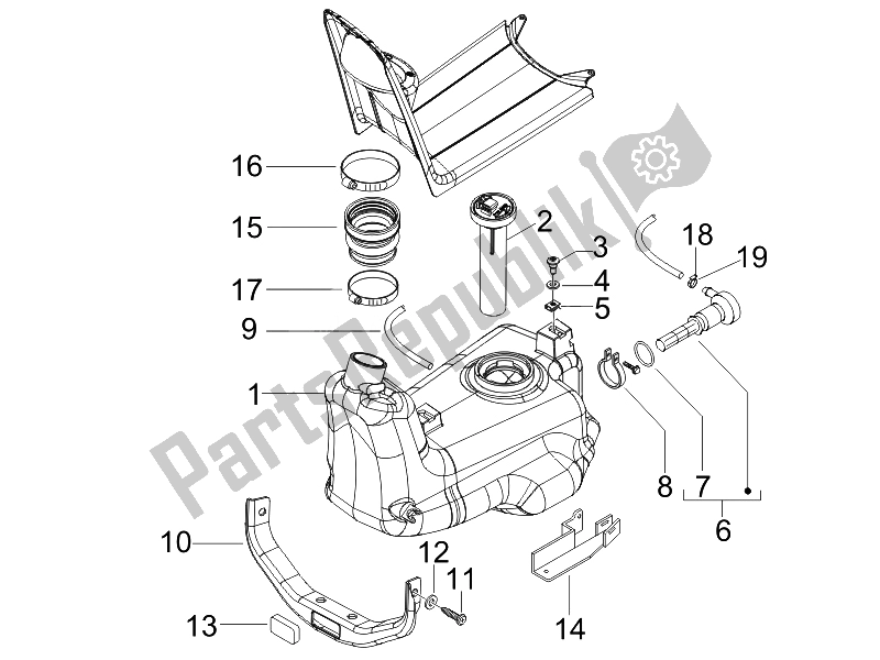 Todas as partes de Tanque De Combustível do Piaggio NRG Power DT Serie Speciale D 50 2007