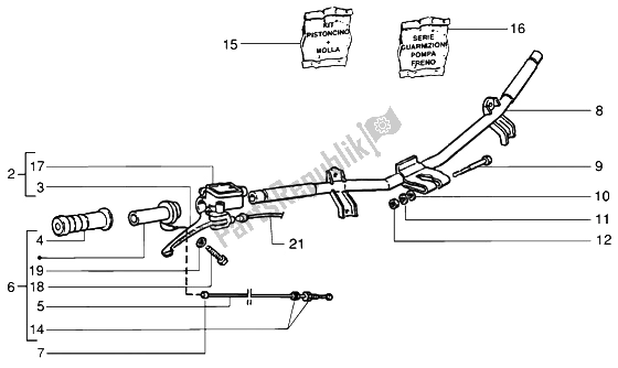 Toutes les pièces pour le Composants De Guidon du Piaggio NRG MC3 DT 50 2004