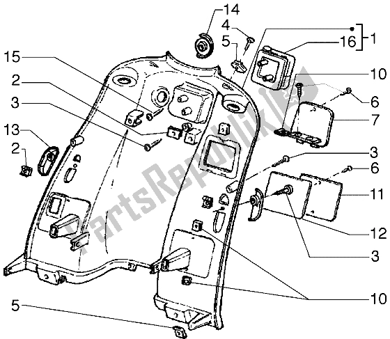 Toutes les pièces pour le Contre Bouclier du Piaggio Hexagon GTX 180 1999