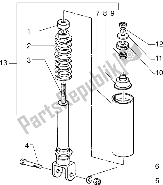 Toutes les pièces pour le Amortisseur Arrière du Piaggio Free FL 50 1995