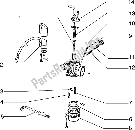 Tutte le parti per il Carburatore (2) del Piaggio Typhoon 125 X 2000