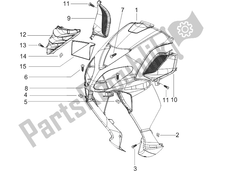 Toutes les pièces pour le Bouclier Avant du Piaggio NRG Power DD H2O CH 50 2011