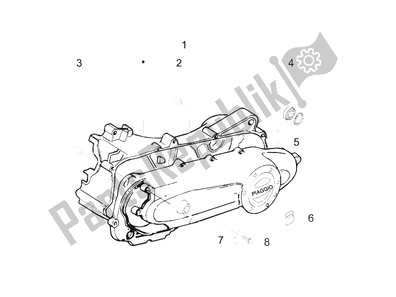 All parts for the Crankcase Cover - Crankcase Cooling of the Piaggio Liberty 50 2T MOC 2009