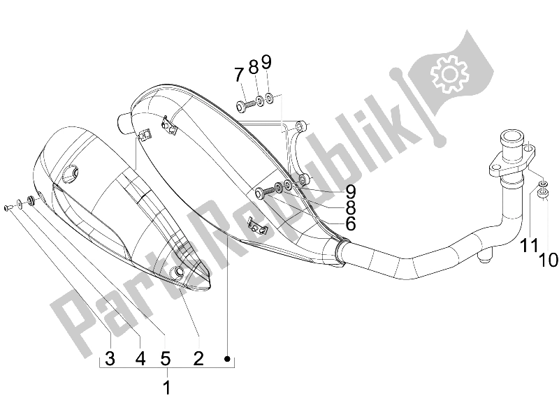 Todas las partes para Silenciador de Piaggio FLY 150 4T E3 2008