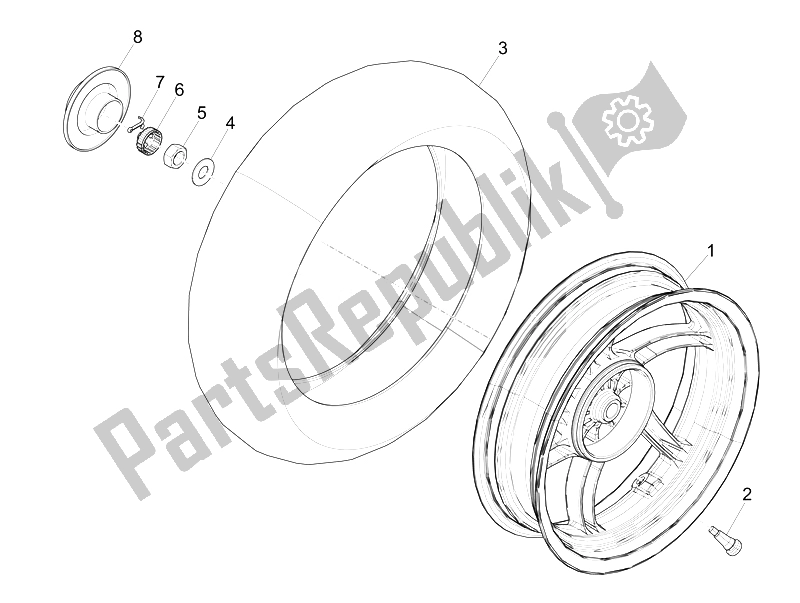 Toutes les pièces pour le Roda Belakang du Piaggio NRG Power DT 50 2007